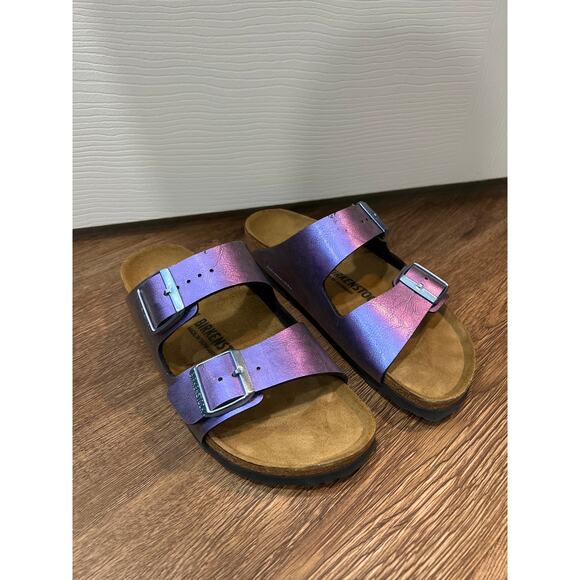 Birkenstock Slide Sandals Shimmery Iridescent Purple Birko-Flor® EUR 39 - Picture 1 of 7